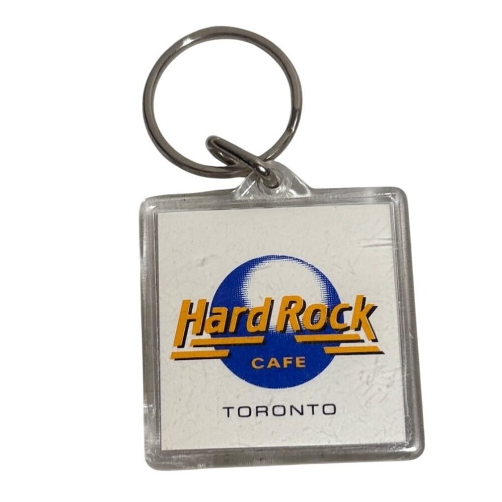 Hard Rock Cafe Toronto Keychain Acrylic Classic Square 1.75"
